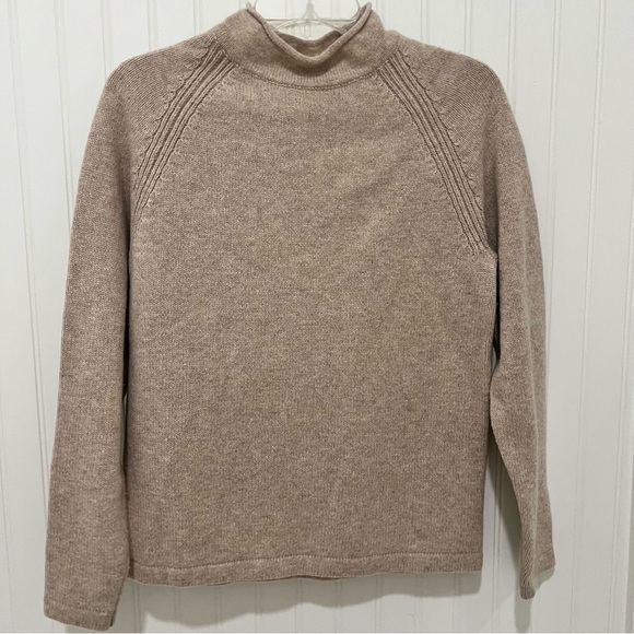 J Crew Always women’s roll neck sweater tan small cotton Heritage Cozy Preppy - Picture 1 of 5